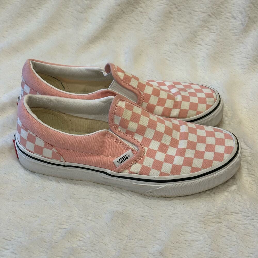 Vans Pink and White Checkered Kids Sneakers - Picture 5 of 8